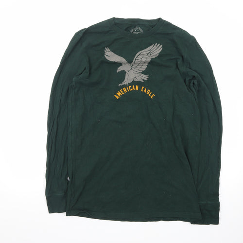 American Eagle Men’s Green Long Sleeve Athletic Fit T-Shirt MT