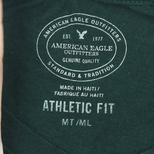 American Eagle Men’s Green Long Sleeve Athletic Fit T-Shirt MT