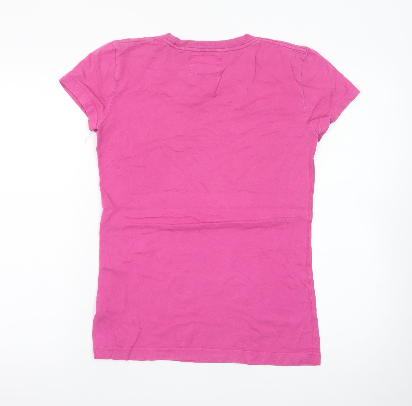 Jack Wills Womens Pink Basic Crew Neck Cotton T-Shirt Size 10