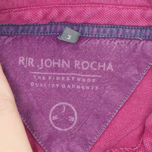 RJR John Rocha Men's Pink Short Sleeve Cotton Polo Shirt Size M