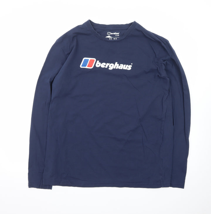 Berghaus Men's Blue XL Long Sleeve Cotton Outdoor T-Shirt