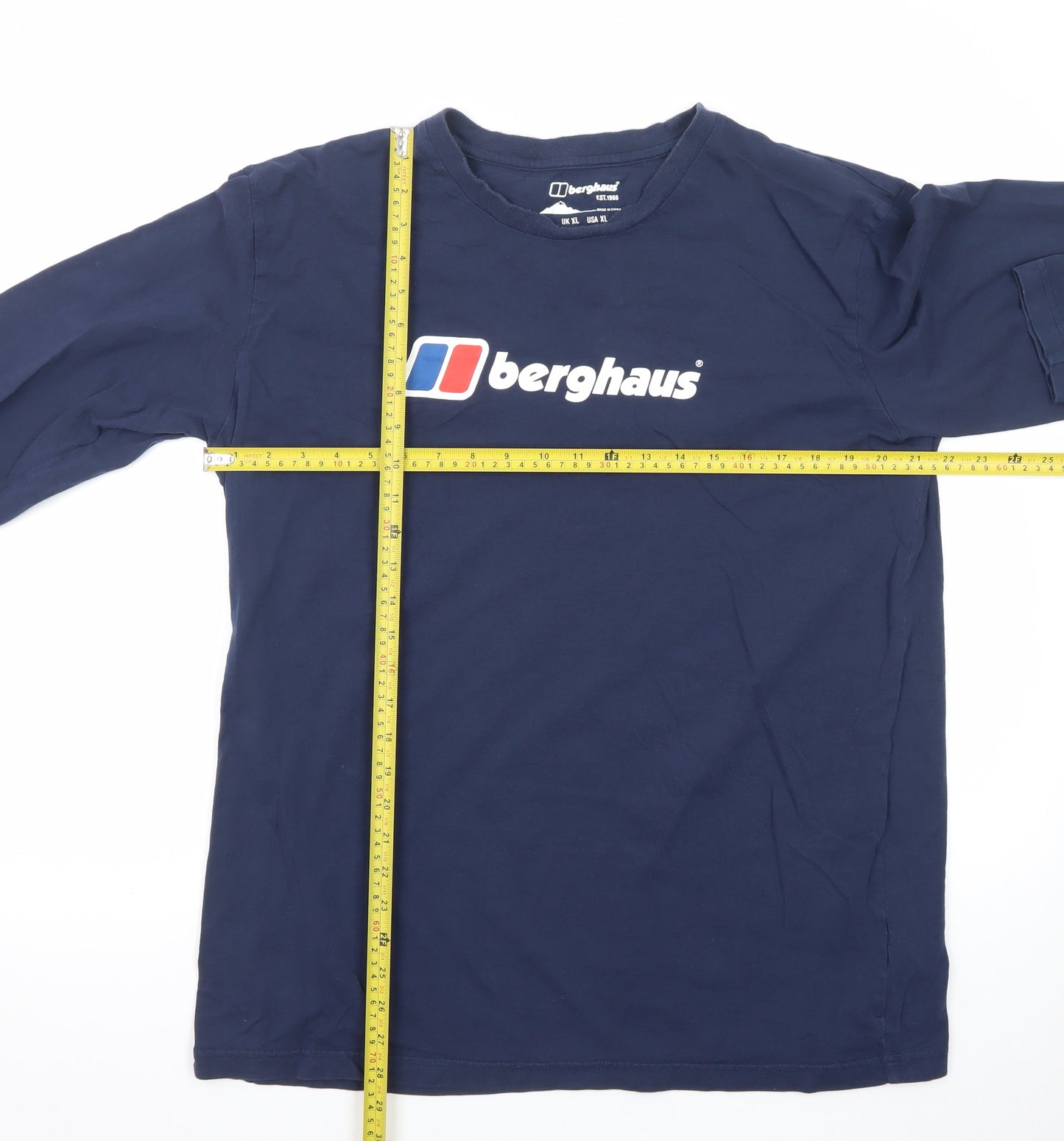 Berghaus Men's Blue XL Long Sleeve Cotton Outdoor T-Shirt