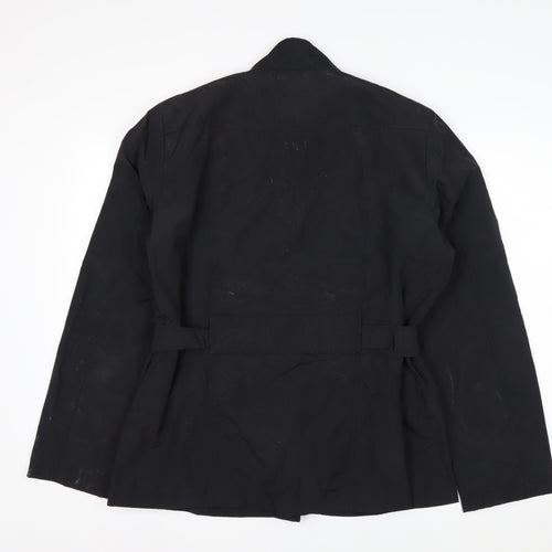 BHS Womens Black Military Style Belted Jacket Size 16