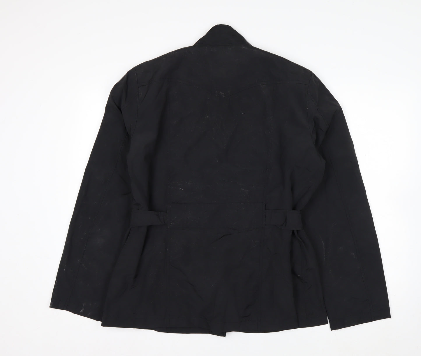BHS Womens Black Military Style Belted Jacket Size 16