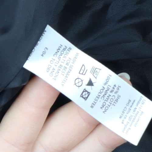 BHS Womens Black Military Style Belted Jacket Size 16