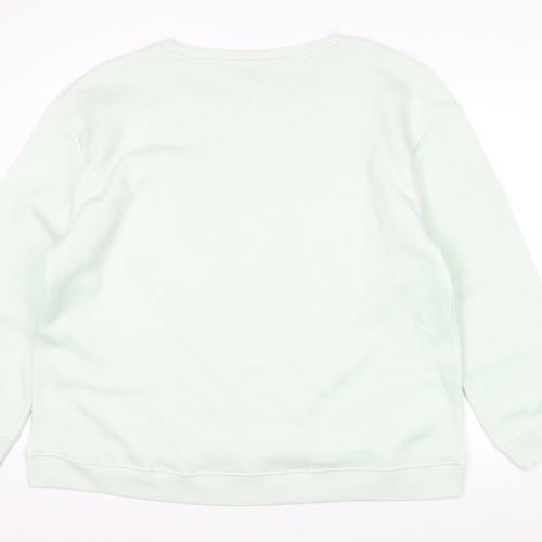 Bonmarché Women’s Mint Green Star Sweatshirt Size 18 Polyester Cotton Blend