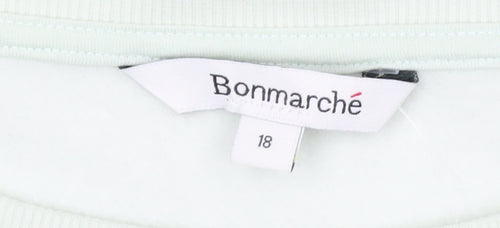 Bonmarché Women’s Mint Green Star Sweatshirt Size 18 Polyester Cotton Blend