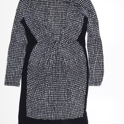 L.K. Bennett Women Black Geometric Sheath Dress Size 10