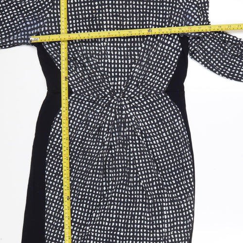 L.K. Bennett Women Black Geometric Sheath Dress Size 10
