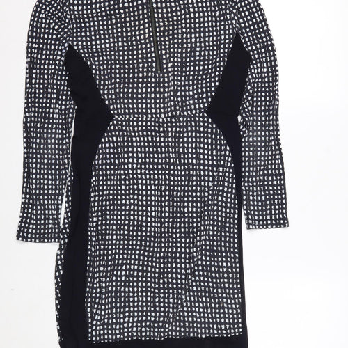 L.K. Bennett Women Black Geometric Sheath Dress Size 10