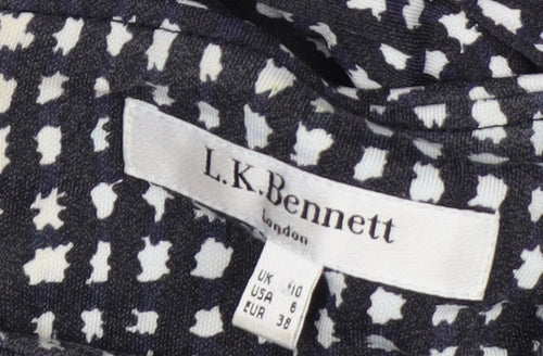 L.K. Bennett Women Black Geometric Sheath Dress Size 10