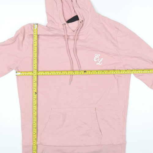 Closure London Womens Pink Small Pullover Hoodie Drawstring Cotton