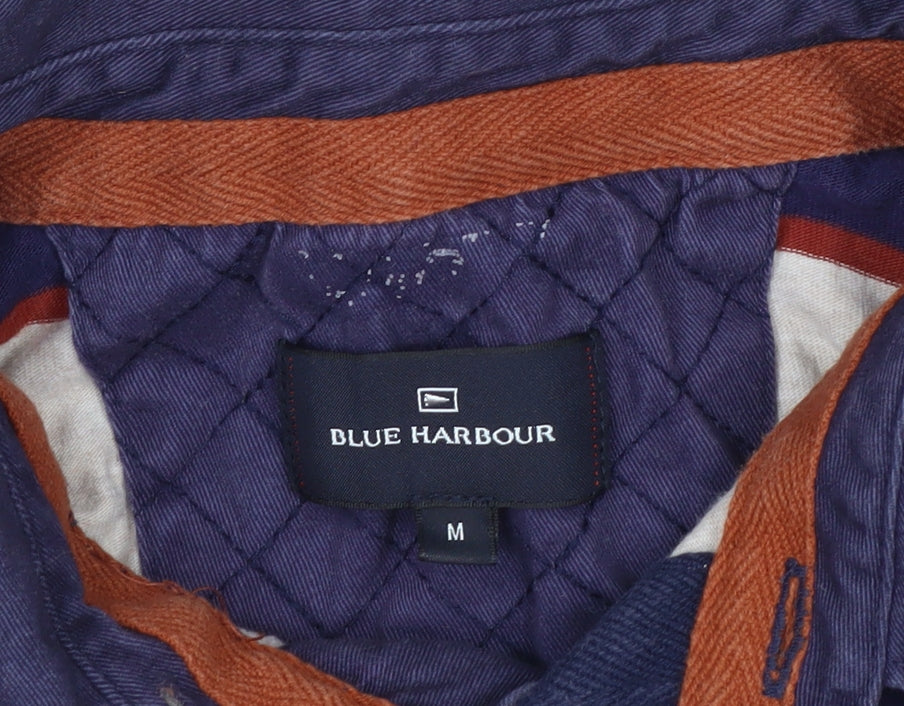 Marks and Spencer Blue Harbour Men's Beige Striped Rugby Shirt M