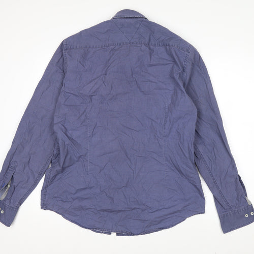 Tommy Hilfiger Men's Blue Check Cotton Button-Down Shirt XL