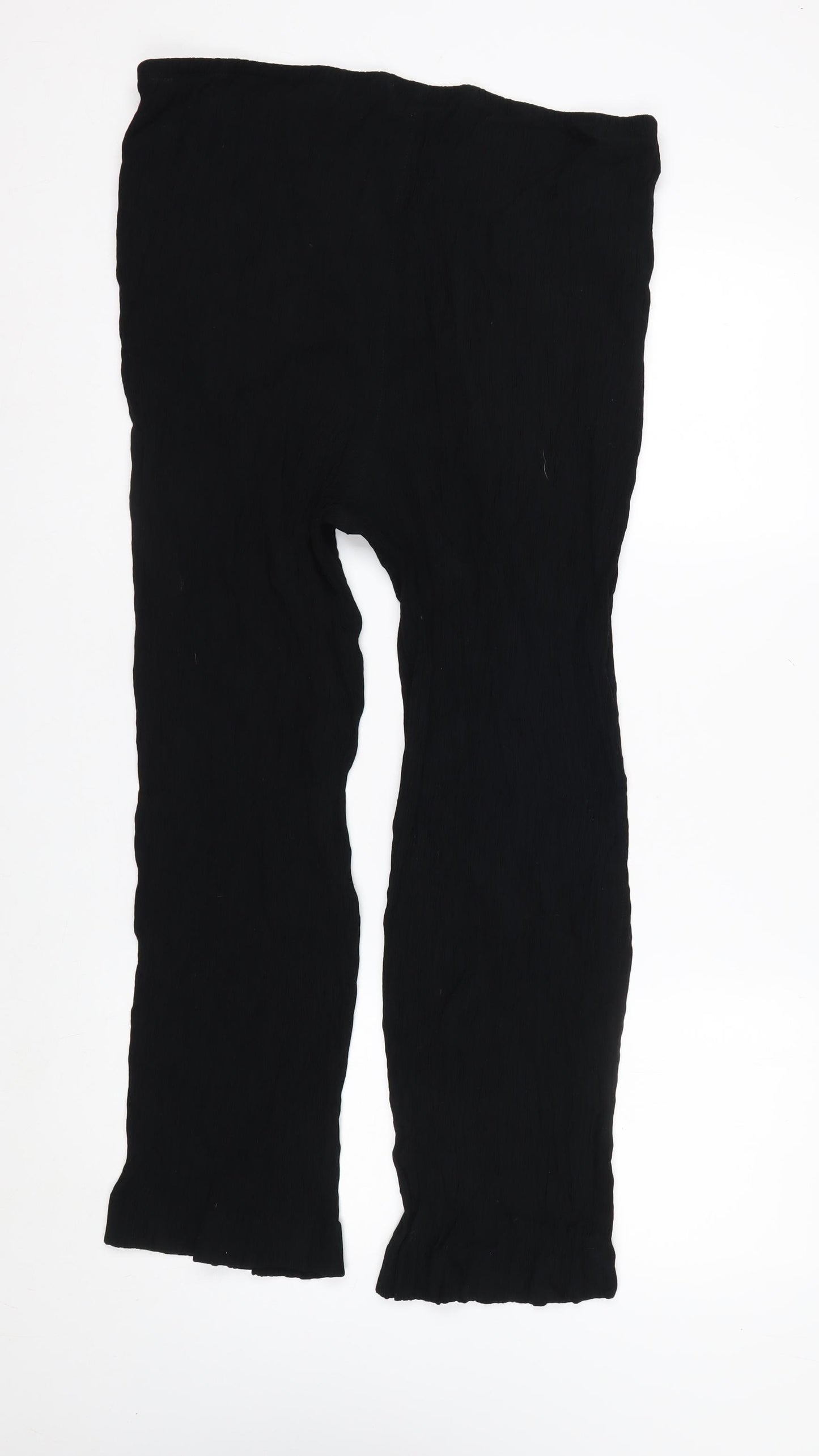 Marks and Spencer Women Black Size 18 Short Elastic Waist Trousers