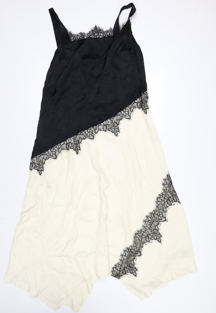 Marks and Spencer Women’s Black Ivory Lace Slip Dress Size 12