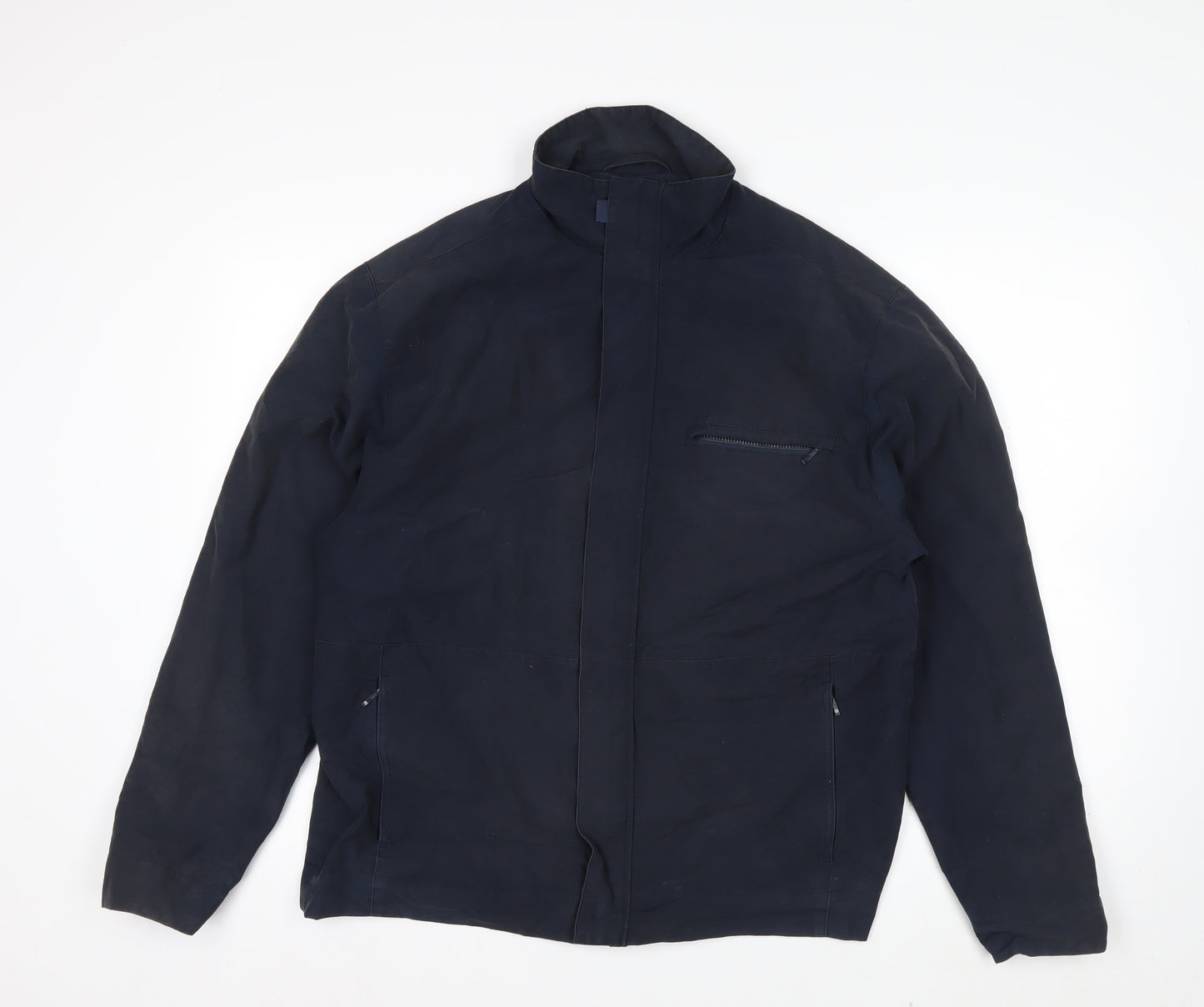 Debenhams Men's Blue Cotton Nylon Full Zip Jacket Size S