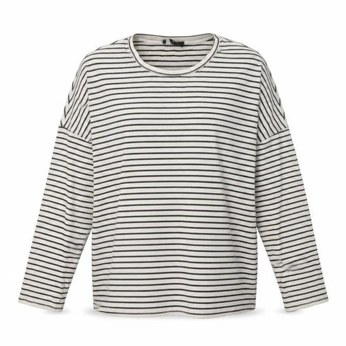 New Look Women’s White Black Striped Crew Neck Long Sleeve T-Shirt Size 12