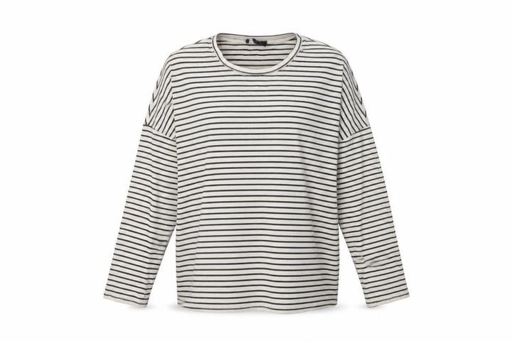 New Look Women’s White Black Striped Crew Neck Long Sleeve T-Shirt Size 12