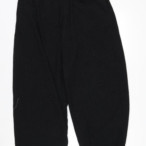 Marks and Spencer Women’s Black Cropped Knit Wide-Leg Trousers Size 12