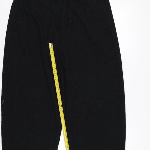 Marks and Spencer Women’s Black Cropped Knit Wide-Leg Trousers Size 12