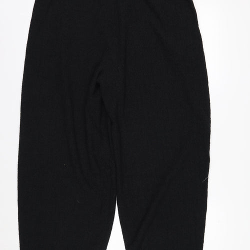 Marks and Spencer Women’s Black Cropped Knit Wide-Leg Trousers Size 12