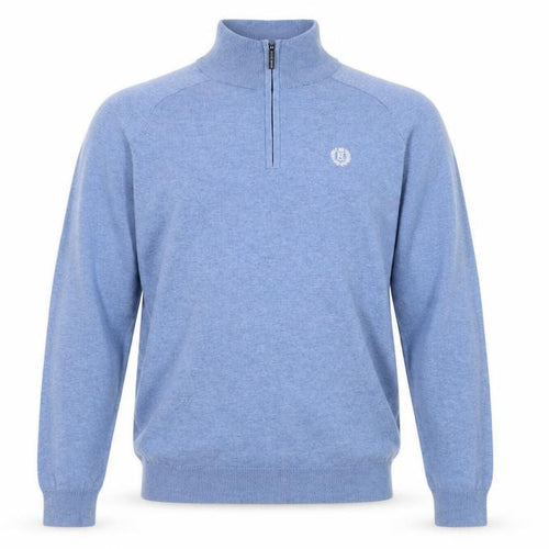 Henri Lloyd Men’s Blue Cotton 1/2 Zip High Neck Jumper Size S