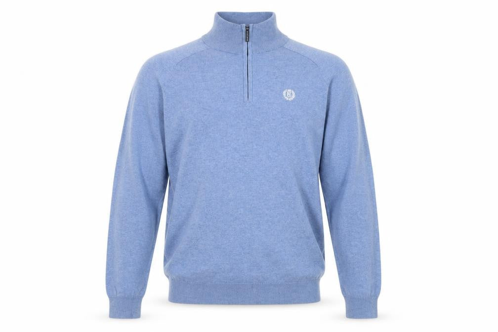 Henri Lloyd Men’s Blue Cotton 1/2 Zip High Neck Jumper Size S