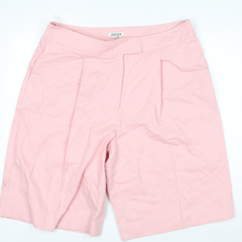 Jaeger Womens Pink Size 18 Bermuda Shorts Lined Cotton Blend