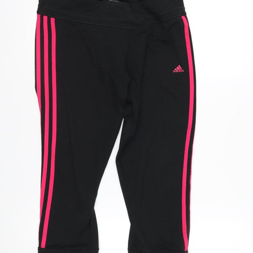 adidas Womens Black Jogger Trousers Size 12-14 Climalite Activewear