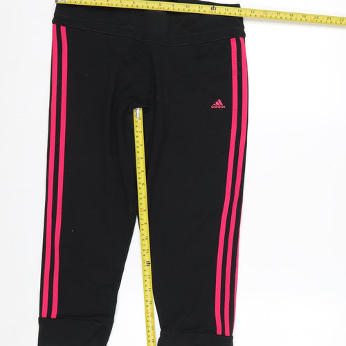 adidas Womens Black Jogger Trousers Size 12-14 Climalite Activewear