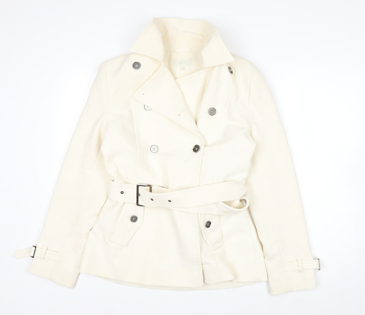 Marks and Spencer Women’s Ivory Belted Trench Coat Size 12