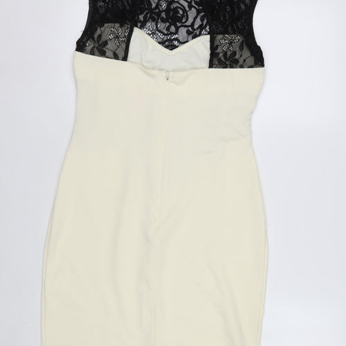 Quiz Women’s Black & White Lace Bodycon Dress Size 12