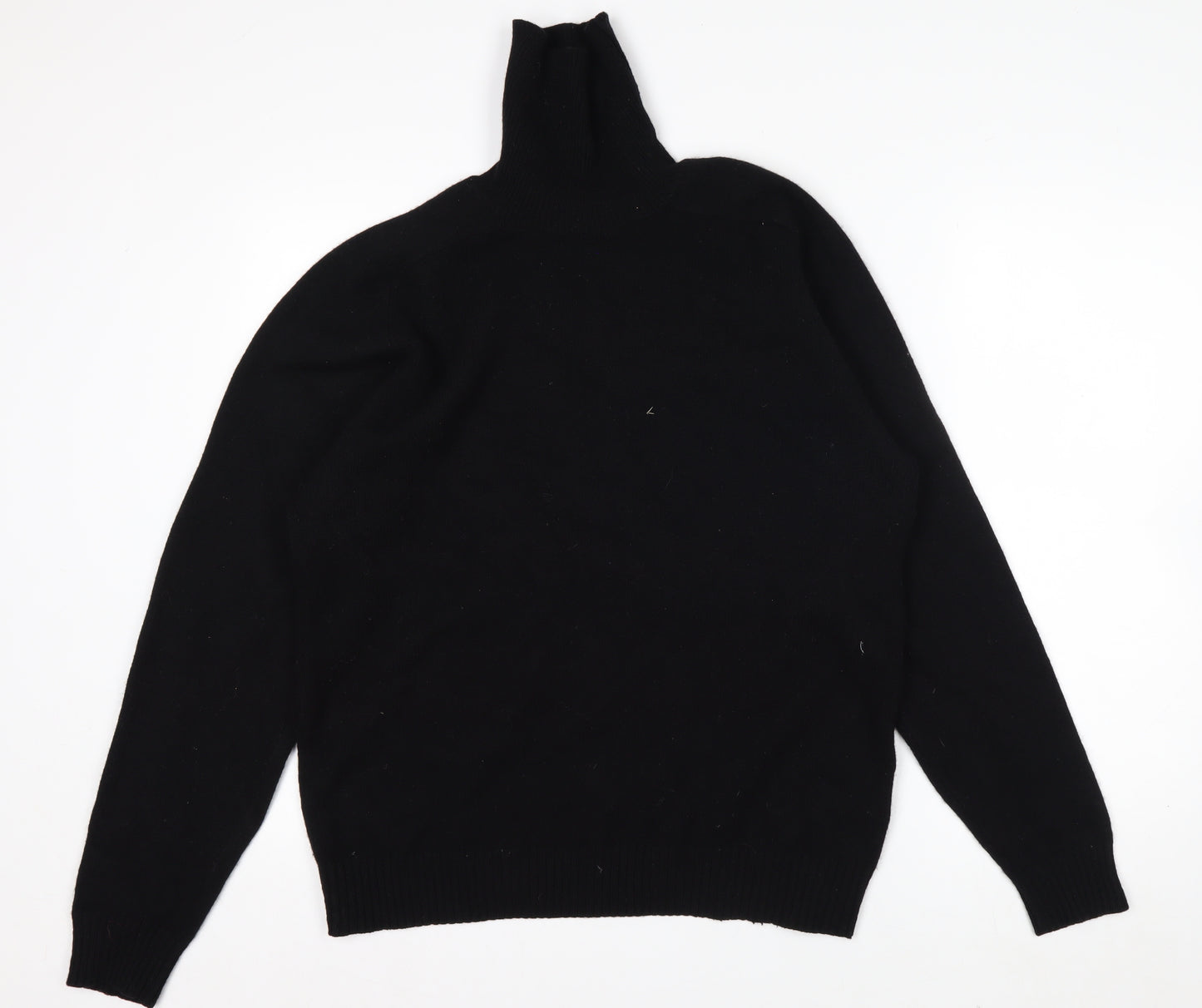 Springfield Originals Men's Black Wool Roll Neck Jumper Size M