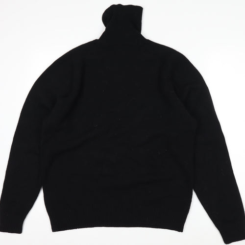 Springfield Originals Men's Black Wool Roll Neck Jumper Size M