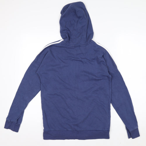 Adidas Boys Blue Full Zip Hoodie 13-14 Years Cotton Blend Lined Sportswear