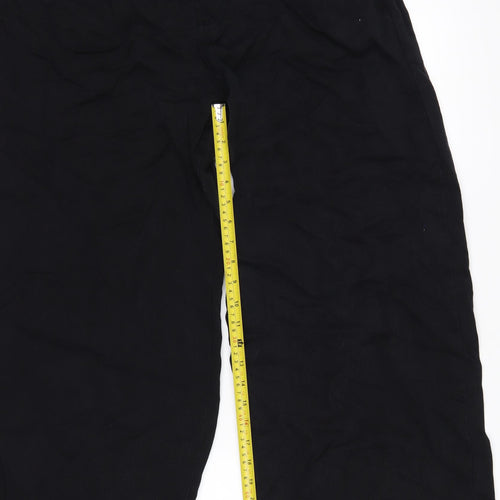 Marks and Spencer Womens Black Linen Blend Cropped Trousers Size 14 Regular