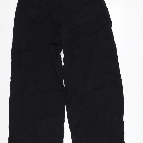 Marks and Spencer Womens Black Linen Blend Cropped Trousers Size 14 Regular
