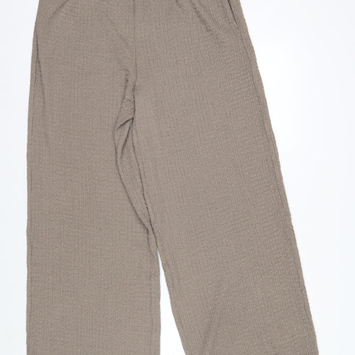 Marks and Spencer Womens Beige Size 14 Wide-Leg Trousers