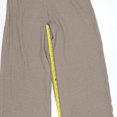 Marks and Spencer Womens Beige Size 14 Wide-Leg Trousers