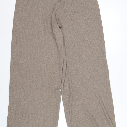 Marks and Spencer Womens Beige Size 14 Wide-Leg Trousers