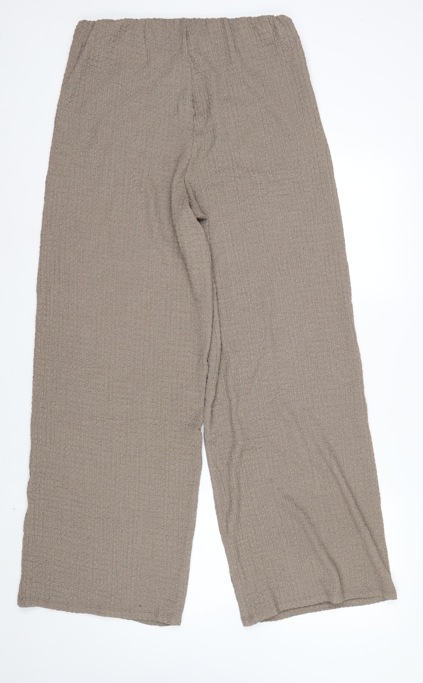 Marks and Spencer Womens Beige Size 14 Wide-Leg Trousers