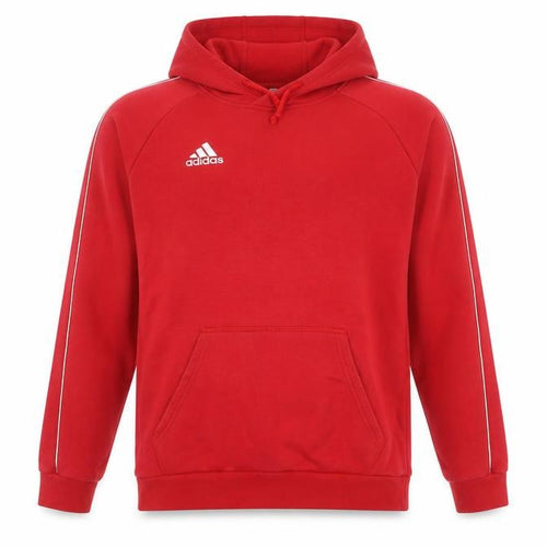 Adidas Men Red Pullover Hoodie Medium Fleece Lined Sportswear