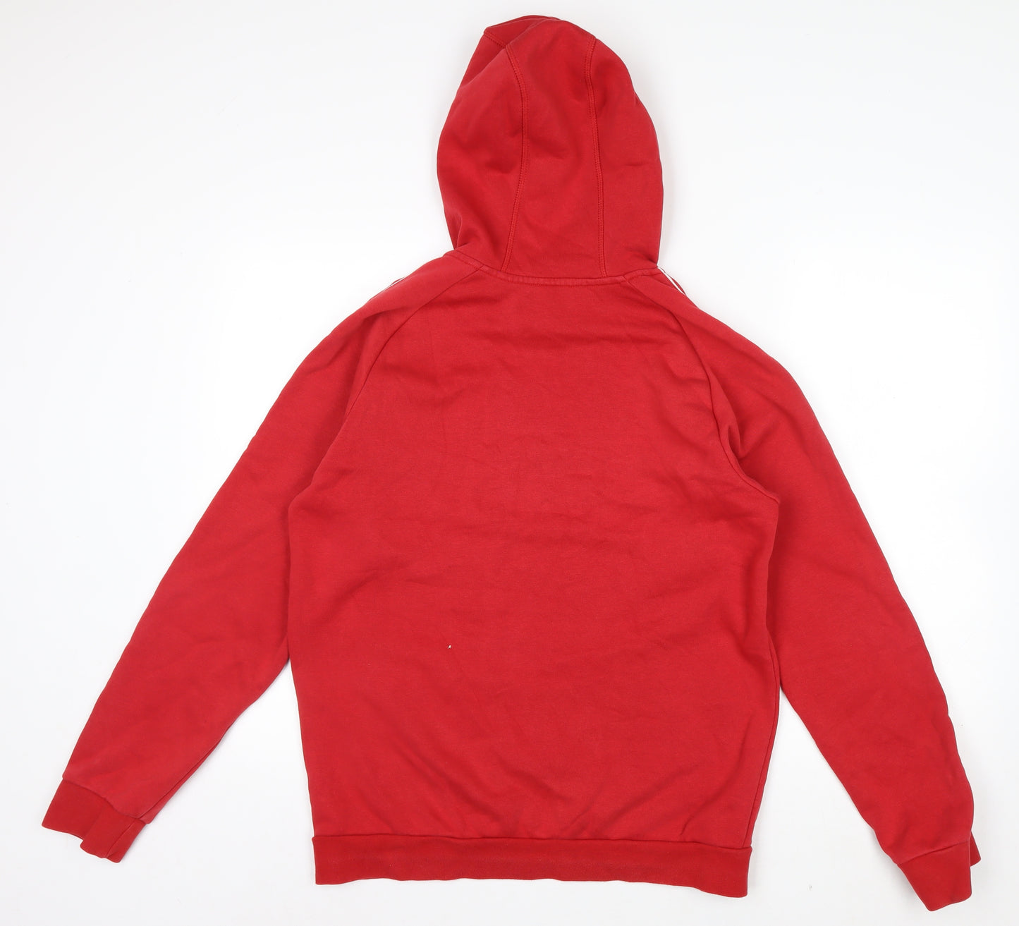 Adidas Men Red Pullover Hoodie Medium Fleece Lined Sportswear