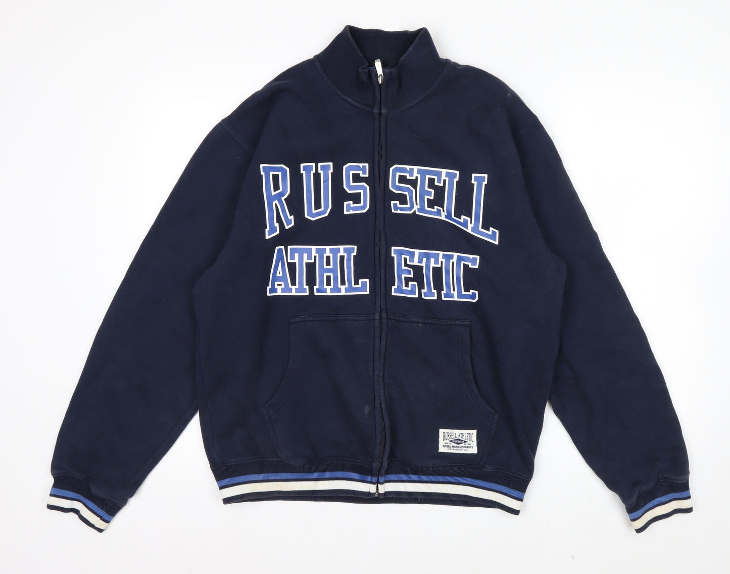 Russell Athletic Men's Blue Full Zip Fleece Sweatshirt M