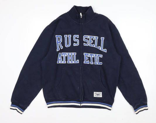 Russell Athletic Men's Blue Full Zip Fleece Sweatshirt M