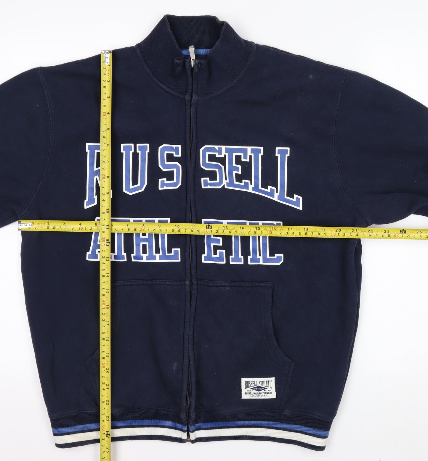 Russell Athletic Men's Blue Full Zip Fleece Sweatshirt M
