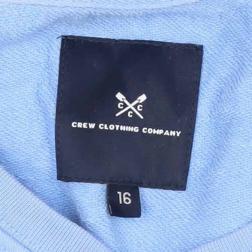 Crew Clothing Company Women Blue Size 16 Cotton Blend Pullover Sweatshirt