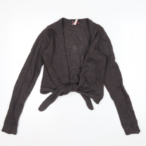 White Stuff Women’s Brown Wool Blend Open Knit Cardigan Size 8