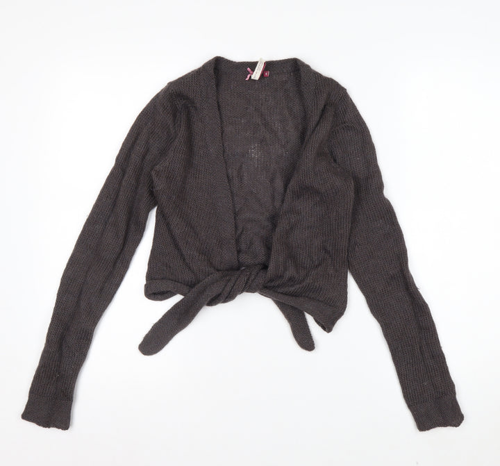 White Stuff Women’s Brown Wool Blend Open Knit Cardigan Size 8